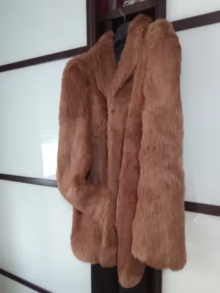 Solo hoy baja Abrigo piel pelo natural conejo NUEV