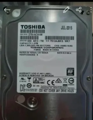 Disco duro toshiba Disco duro interno Toshiba de 1