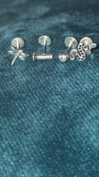 Conjunto 4 pendientes plata