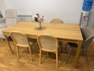 Mesa extensible IKEA TONSTAD + 4 silla IKEA KRYLBO