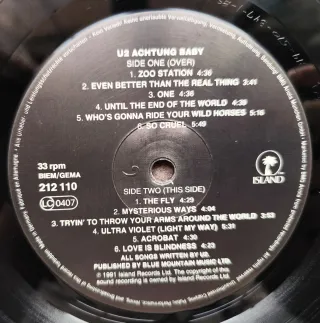 LP 1991 🇪🇺 U2 - ACHTUNG BABY