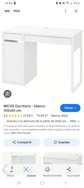 Escritorio ikea micke