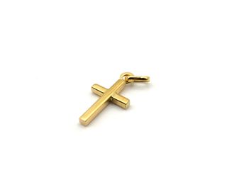 crucifijo oro 18k con piedra con circonita