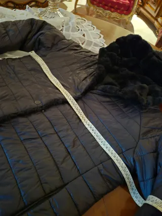 Cappottino double face nero con pelliccia