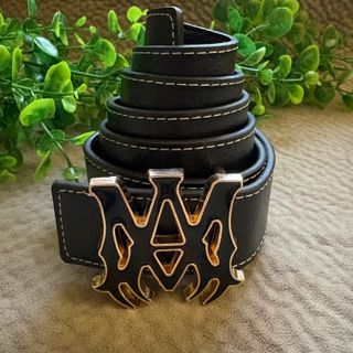 cintura amiri nera con logo nero