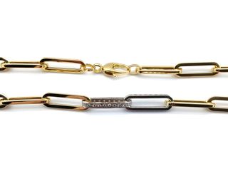 cadena oro 18k con circonita 30cm