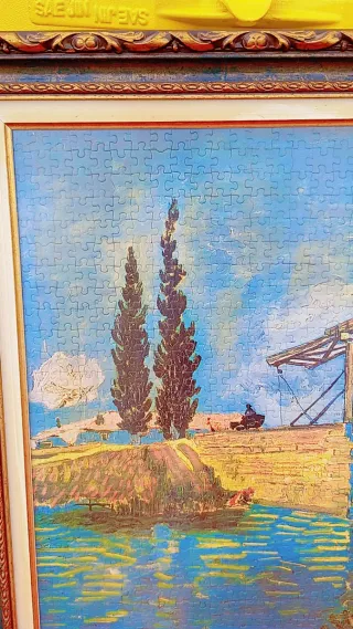 Puzzle antiguo enmarcado – Cuadro dorado clásico