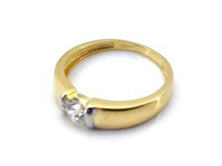 sortija oro 18k con piedra con circonita t. 22,5 (19,9 mm)