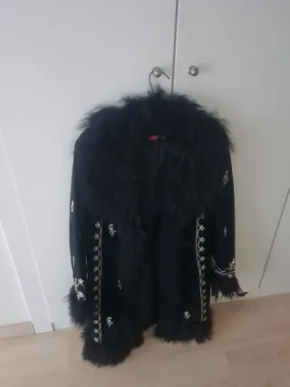 Abrigo Rene Derhy Negro Piel