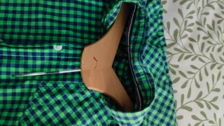 Camisa cuadros manga larga hombre