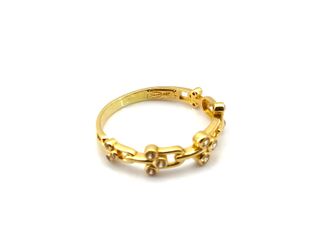 sortija oro 18k con piedra con circonita