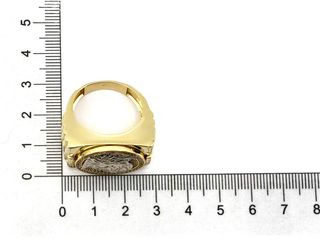 sello oro 18k con piedra con circonita