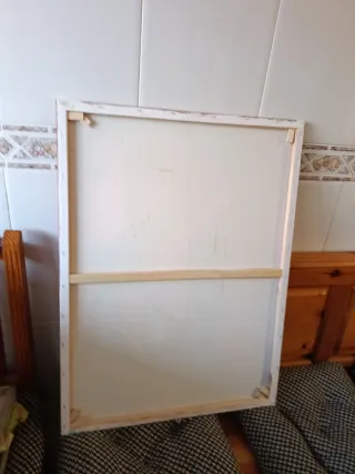 Cuadro abstracto grande óleo, arquitectura.