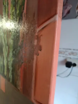 Cuadro abstracto grande óleo, arquitectura.