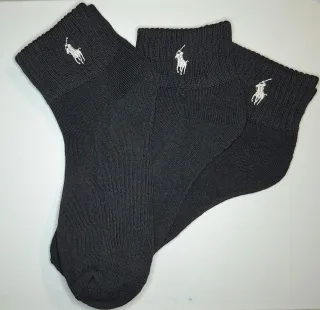 3 paia di Calzini Ralph Lauren nero logo grigio