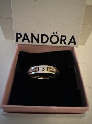 Anillo Pandora Original plata de ley y oro 14k