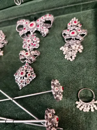 Aderezo Fallera Plata y Perlas Naturales