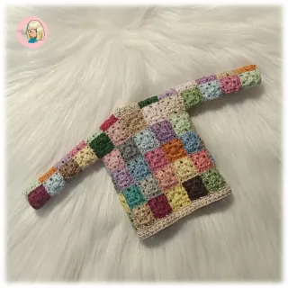 Chaqueta crochet grannys para Blythe