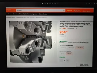 Plato torno 6 garras autocertantes