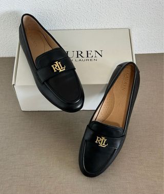 Ralph Lauren mocasines piel negra mujer 40,5