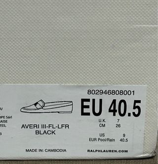Ralph Lauren mocasines piel negra mujer 40,5