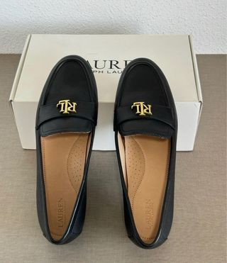 Ralph Lauren mocasines piel negra mujer 40,5