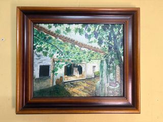 Óleo Original "Patio Andaluz" Enmarcado Sevilla