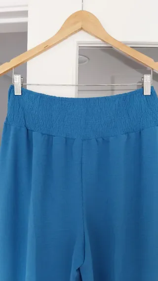 Pantalones anchos XL azules mujer