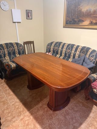 Mesa de salon de madera extensible