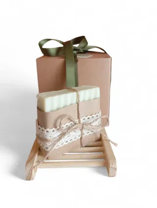 Sapone all'olio d'oliva artigianale+ portasapone