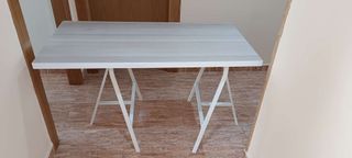 Tablero de mesa blanco 120cm * 60 cm + burriquetas
