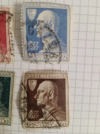 Francobolli del 1927 regno d'Italia A.Volta