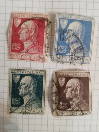Francobolli del 1927 regno d'Italia A.Volta
