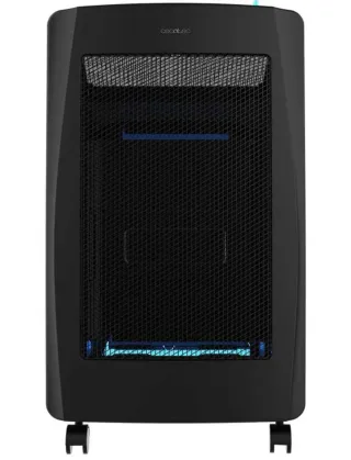 Estufa de gas, llama azul.