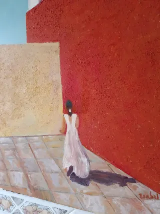 Cuadro grande arquitectura, óleo.