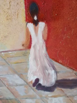 Cuadro grande arquitectura, óleo.