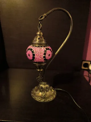 Lámpara de mesa de mosaico turco