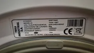 Lavadora Teka TKW1067 6kg A+