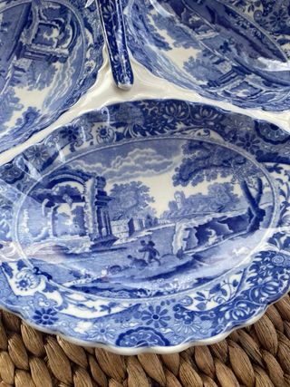 Bandeja Spode inglesa, italian blue antigua
