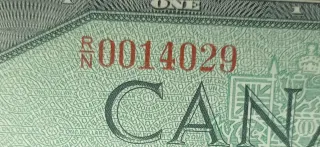 Billete de 1 dolar canadiense 1954