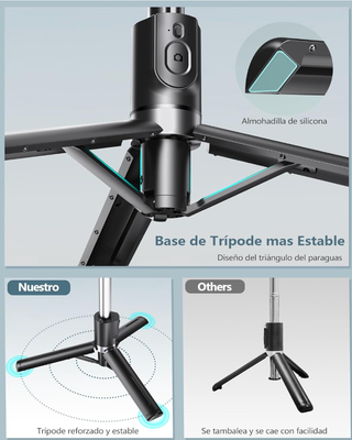 Palo Selfie Trípode con 2 Luces LED