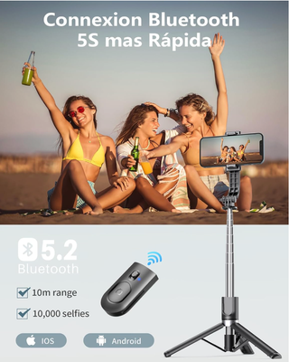 Palo Selfie Trípode con 2 Luces LED