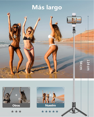 Palo Selfie Trípode con 2 Luces LED