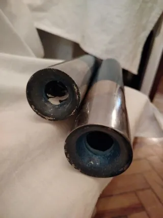 Pareja candelabros metal vintage 26x5cm