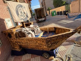 Carroza barco pirata para dos niños