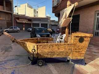 Carroza barco pirata para dos niños