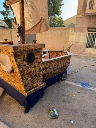 Carroza barco pirata para dos niños
