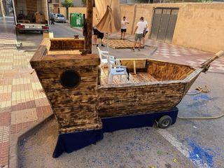 Carroza barco pirata para dos niños