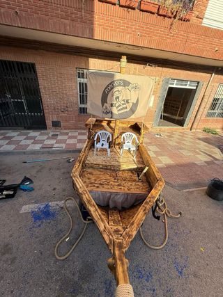 Carroza barco pirata para dos niños
