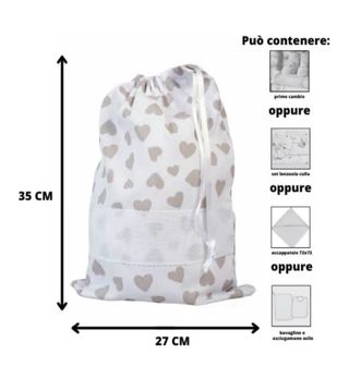 Sacchetto nascita con fascia ricamo
